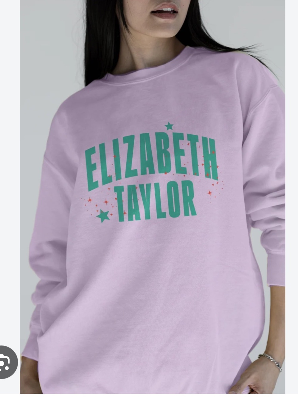 Girl Tribe Co. Elizabeth Taylor Lavender Crewneck Sweatshirt XL NWT